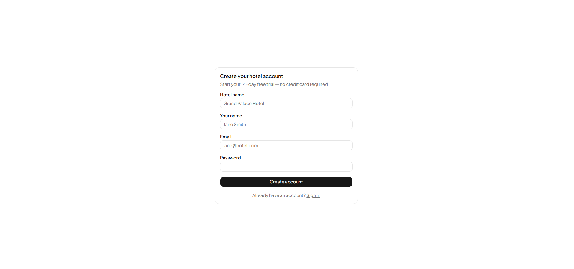 Selfserv account and access interface